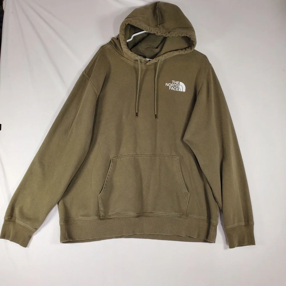 The North Face Mens XL Olive Green Box Logo Never Stop Exploring Hoodie Pullover